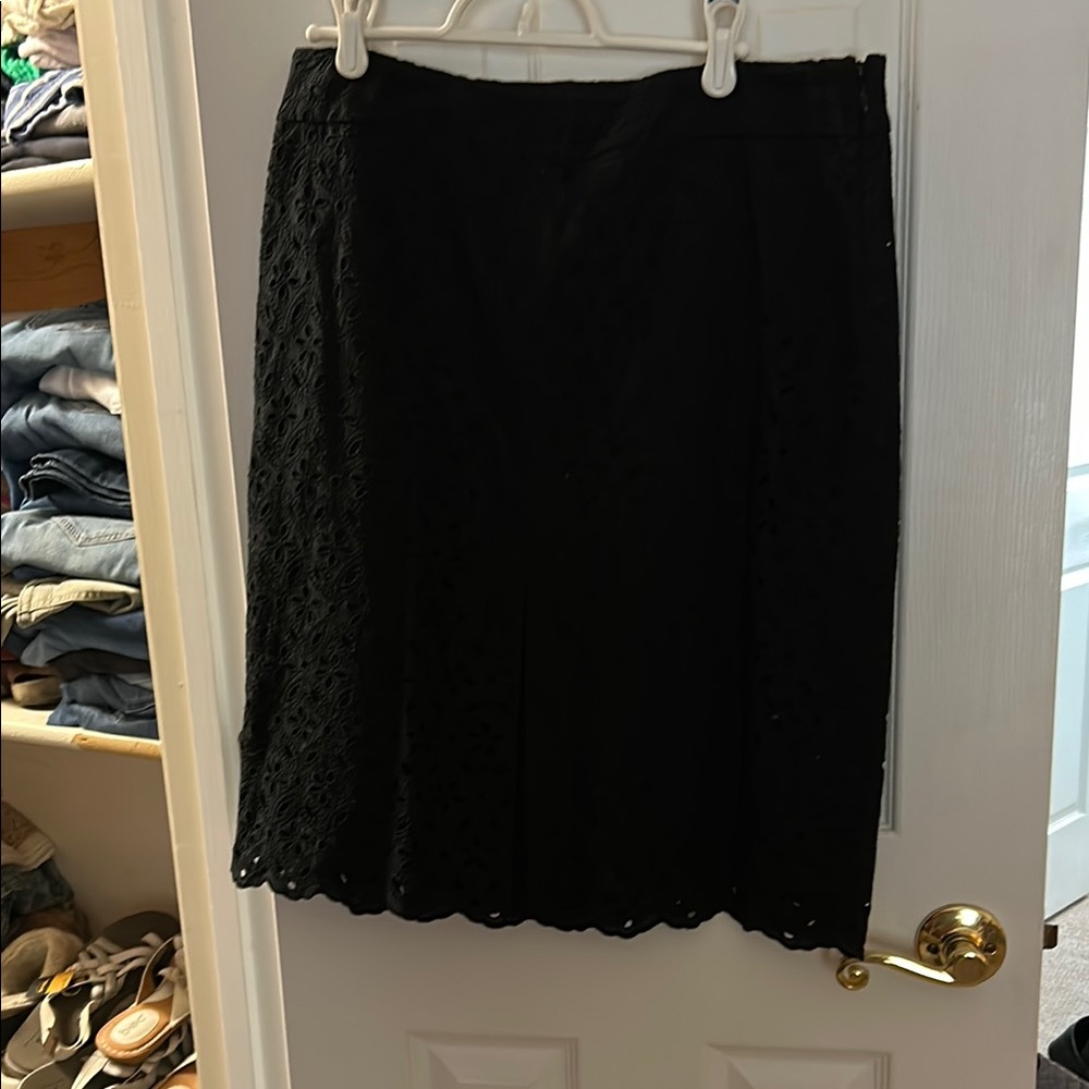 Talbots Black Lace Pencil Skirt